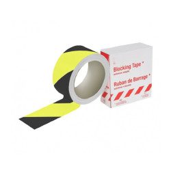 Barrier tape yellow/black standard 28 micron 500m